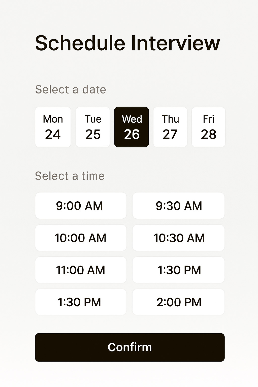 Scheduling of Interview with Client