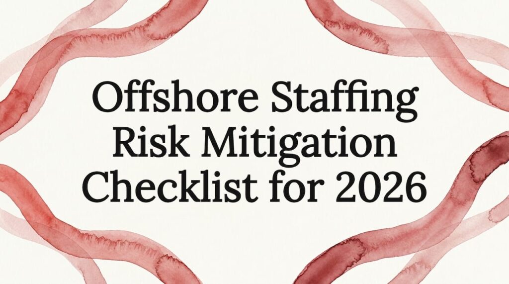 Offshore Staffing Risk Mitigation Checklist for 2026 1 Decorative watercolor ribbon frame for article title